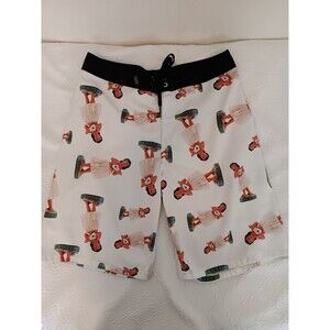 Vans "Off The Wall" Board Shorts Men's 33 Swim Trunks Surf Hula Girl Mesh Lining